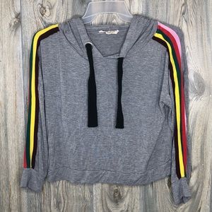 Gray Crop Hoodie